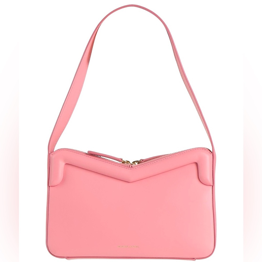 Mansur Gavriel Pink M Frame Double Zip Baguette Shoulder Bag